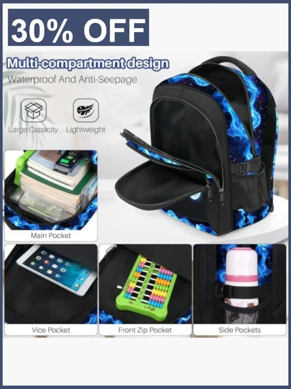 Boys School Backpack Set 4-Piece 17 Inch Gamer Bookbag with Lunch Box Pencil